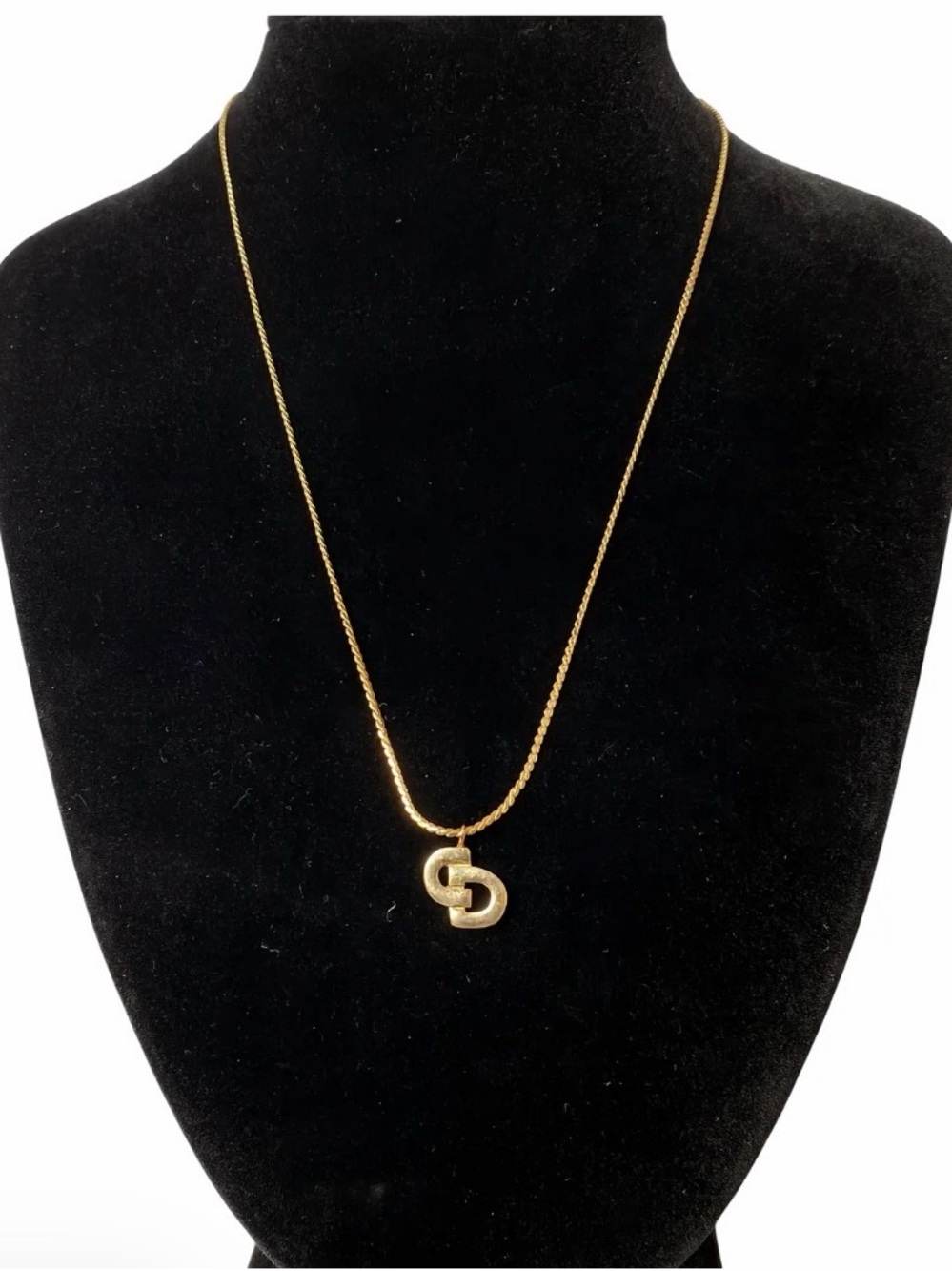 Dior CD initial gold plated necklace. Authentic with COA and dust bag